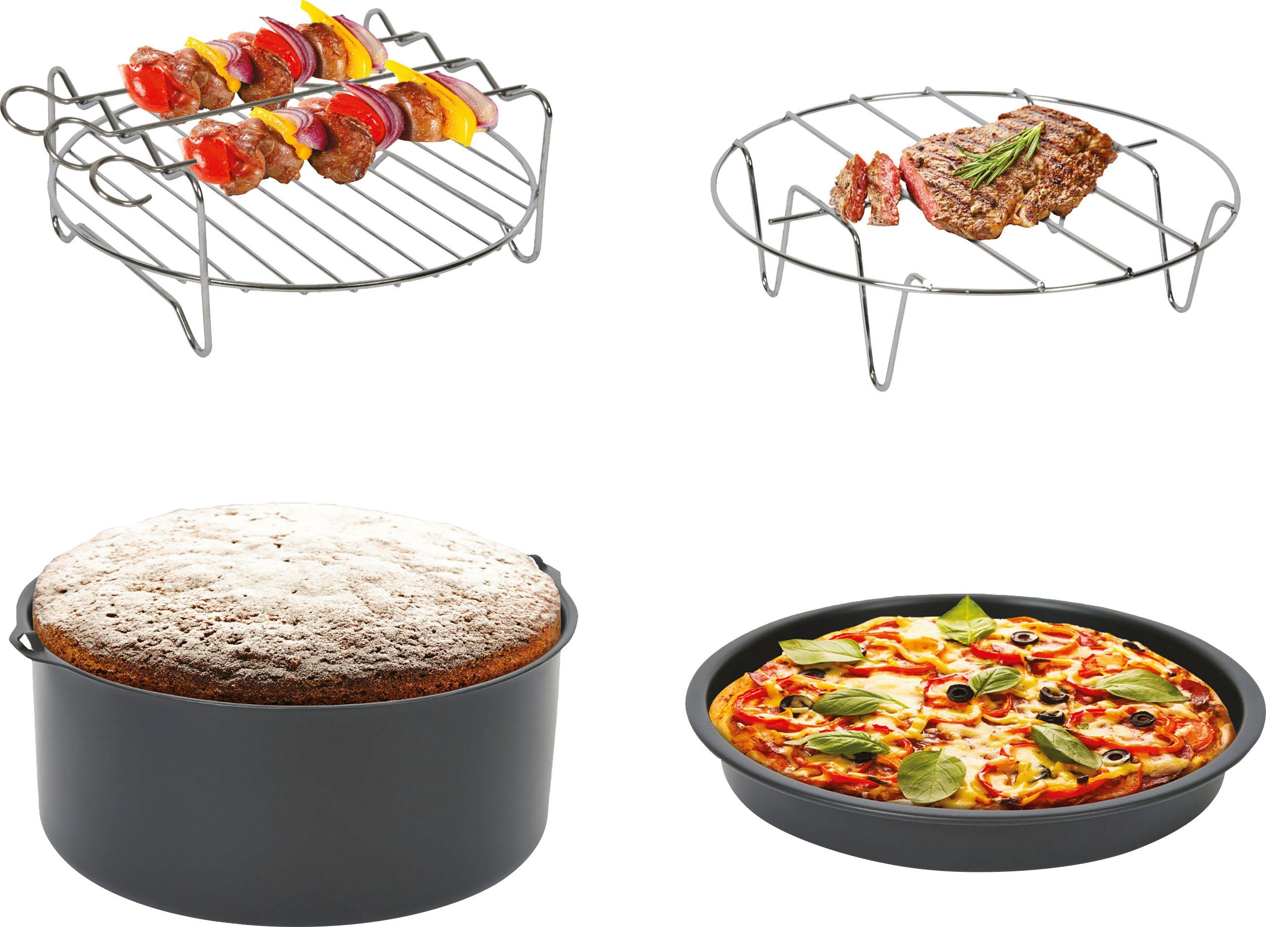 Tefal Heißluftfritteuse EY701D.HERO Easy Fry XXL mit Zubehör-Set, 1850 W, Fassungsvermögen 1,6 kg, Timer, 8 automatische Menüs