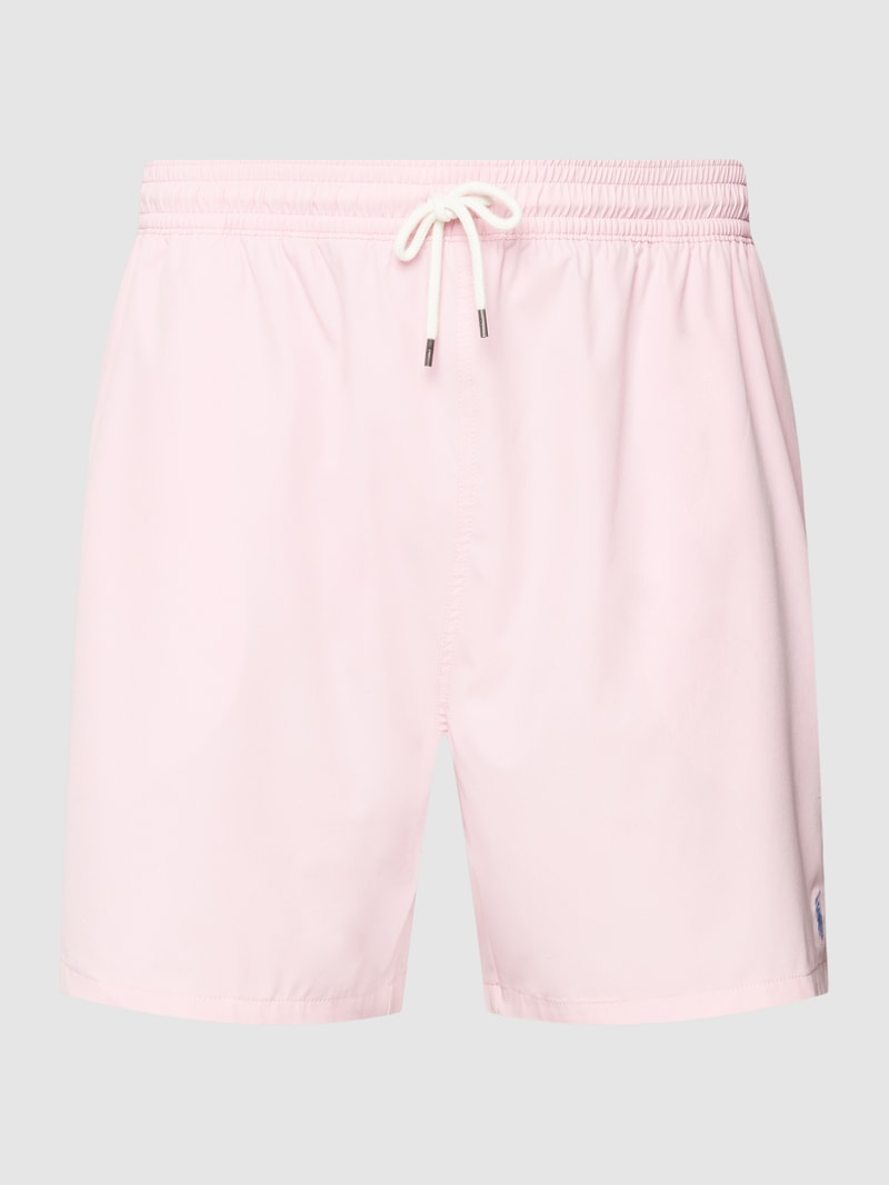 PLUS SIZE Badehose mit Label-Stitching Modell 'TRAVELER' in rosa