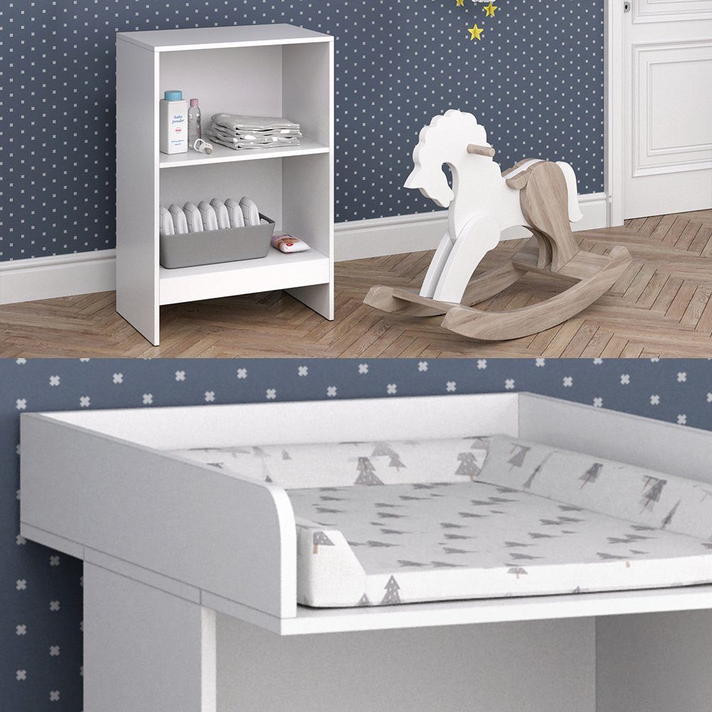 Vicco Wickelkommode Wickeltisch Wickelregal Babymöbel LEO Weiß