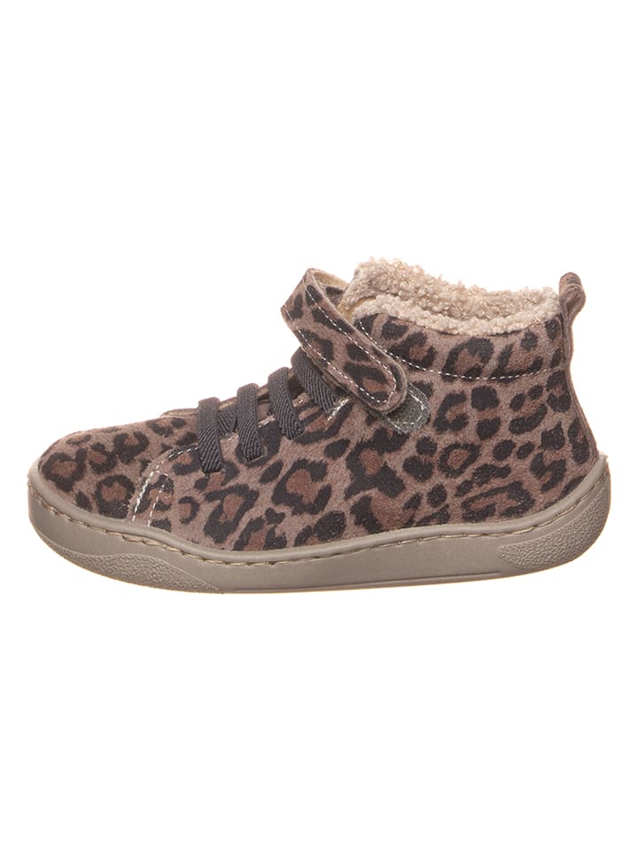 kmins Leder-Barfuß-Schnürschuh in Braun/ Grau günstig kaufen