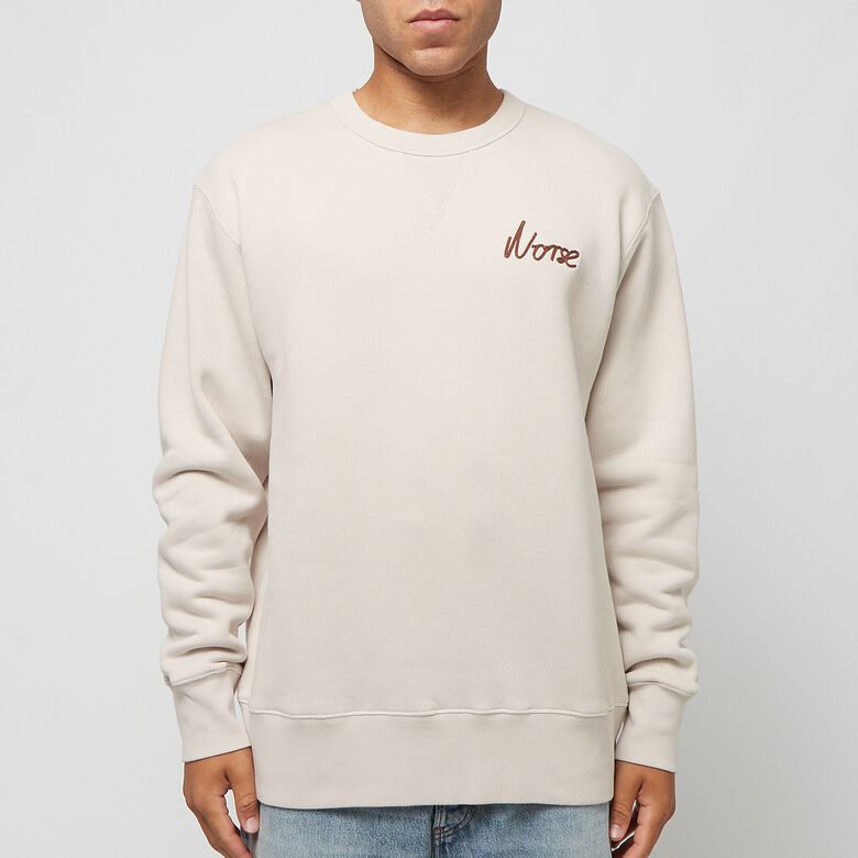 Norse Projects Arne Relaxed Organic Chain Stitch Logo Sweatshirt marble wht