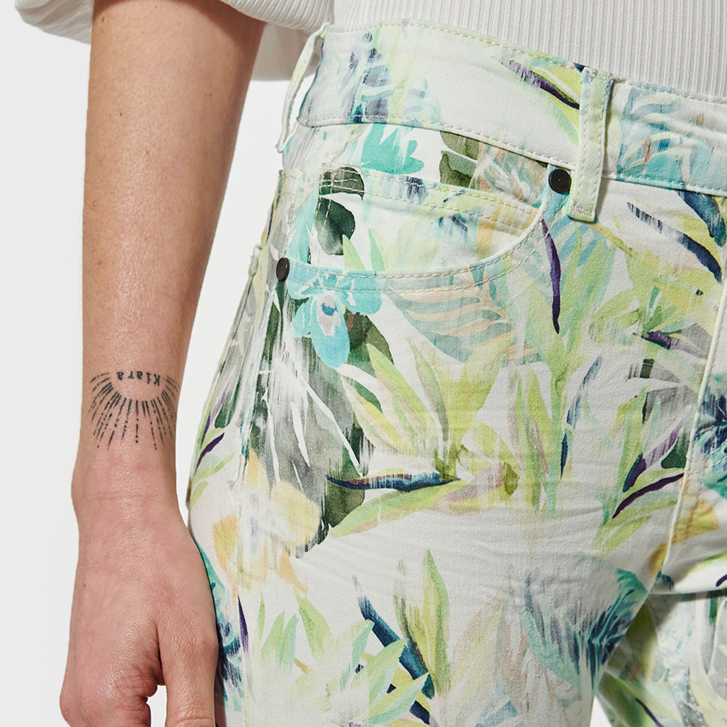 LAMI  Jean slim Femme imprimé tropical