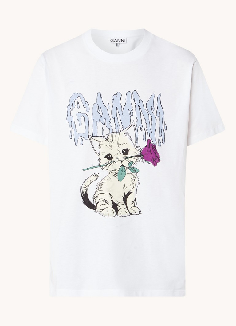 Ganni organic cotton T-shirt with logo print