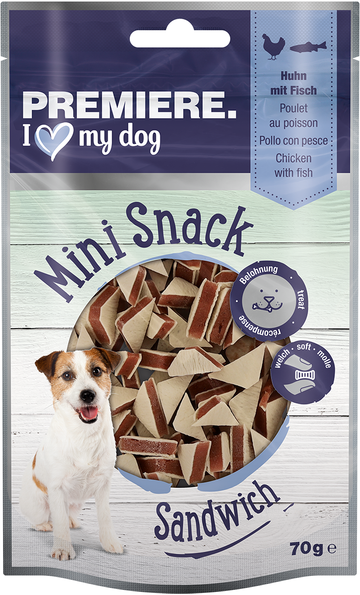 PREMIERE Snacks PREMIERE Mini Sandwich Huhn und Fisch 70 g