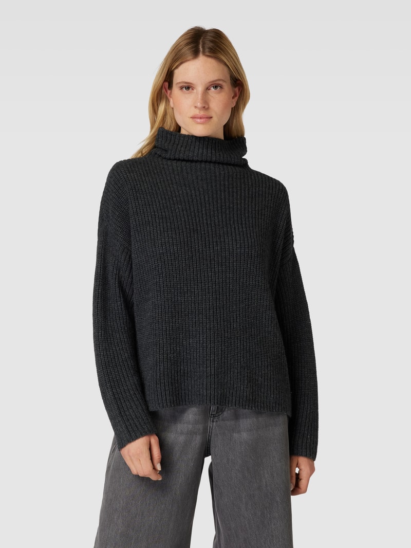 Oversized Strickpullover mit Stehkragen - Michi von Want X P&C* in anthrazit meliert