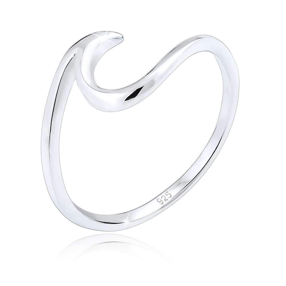 Elli Elli Bague Femmes Vagues Plage Maritime en Argent Sterling 925 Bague