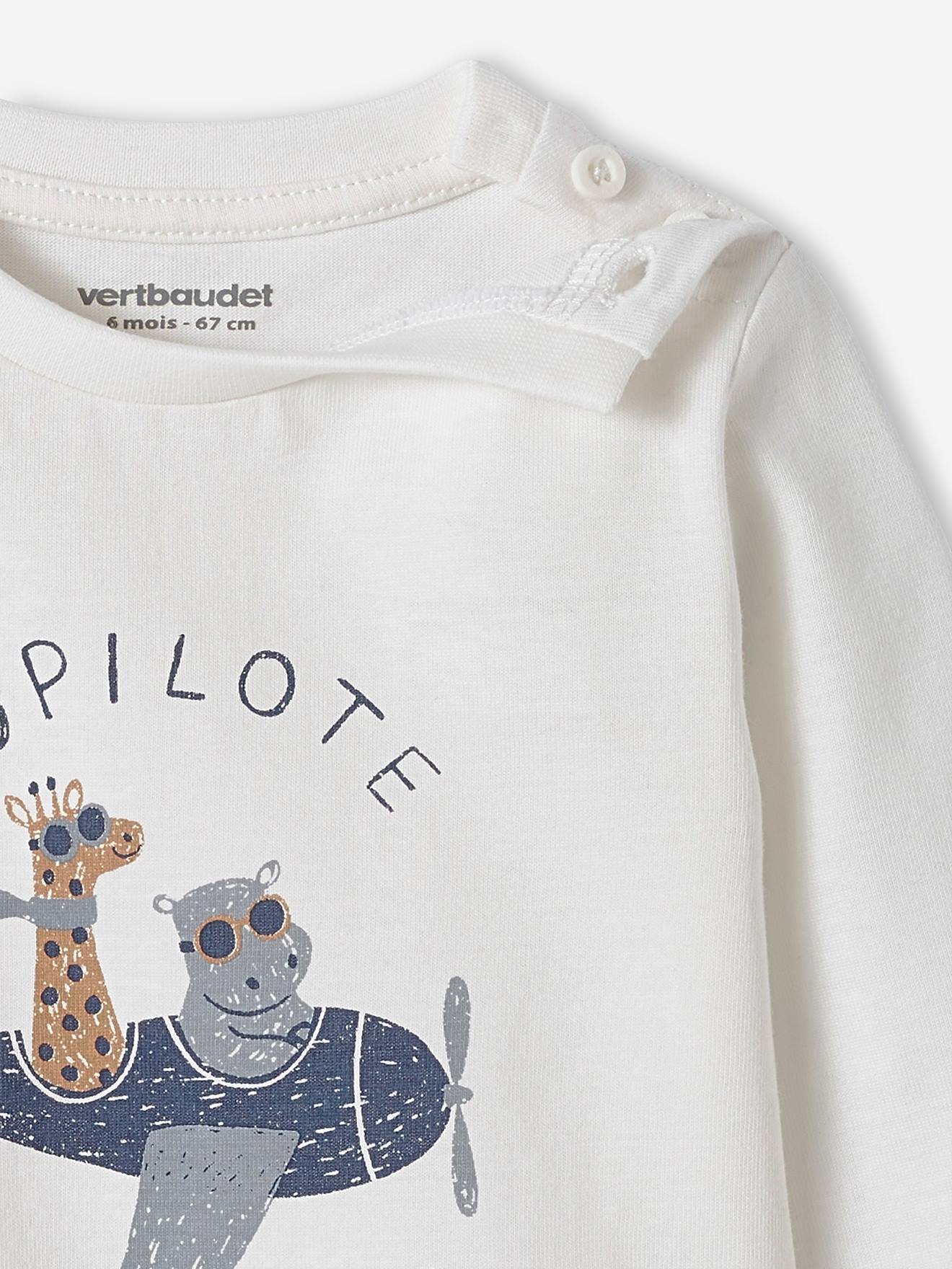 Vertbaudet Jungen Baby Shirt Oeko-Tex - wollweiß