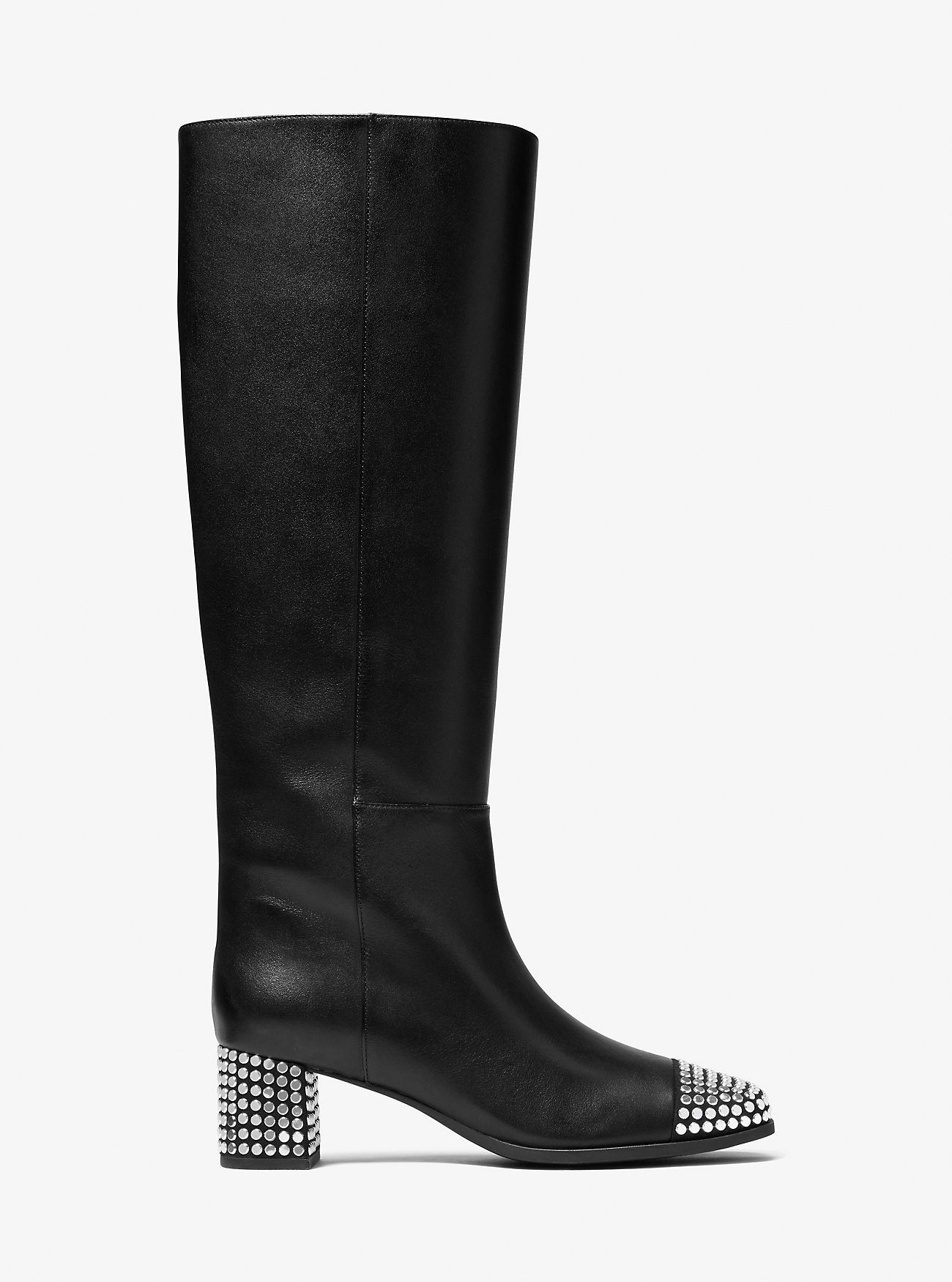 Matilda Embellished Leather Boot - BLACK