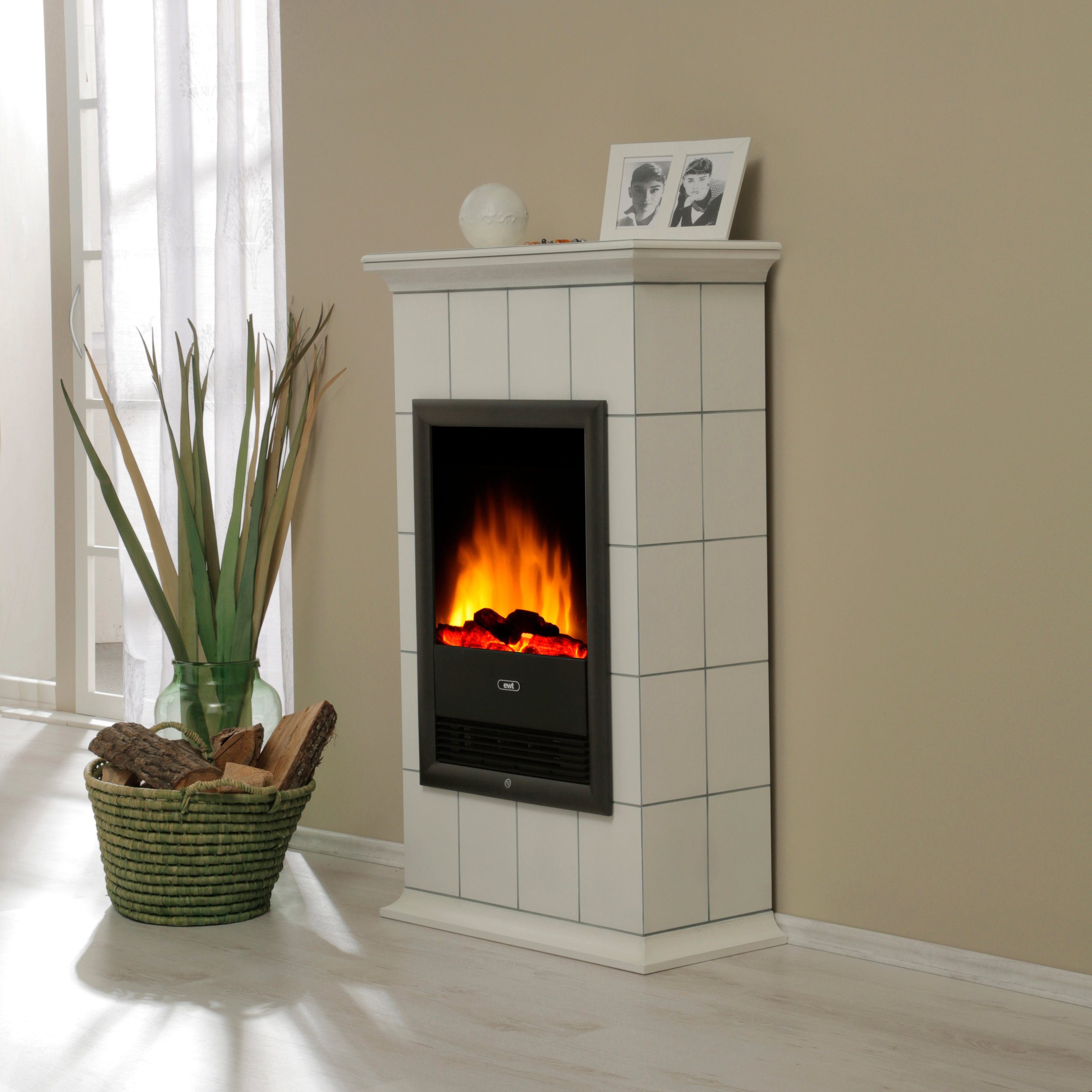 Albero Elektrokamin Binz, mit Heizung, 2 Heizstufen 1000/2000 W, LED 3D Flammeffekt