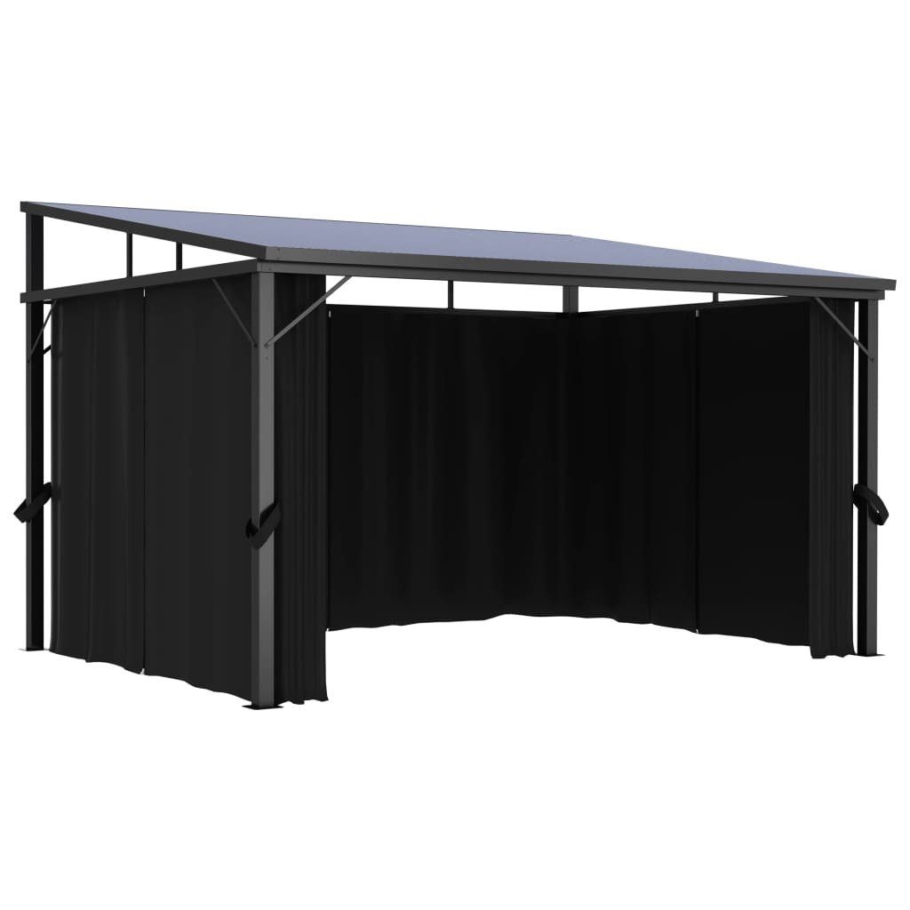 vidaXL Partyzelt Pavillon mit Vorhängen 405x294x244 cm Anthrazit