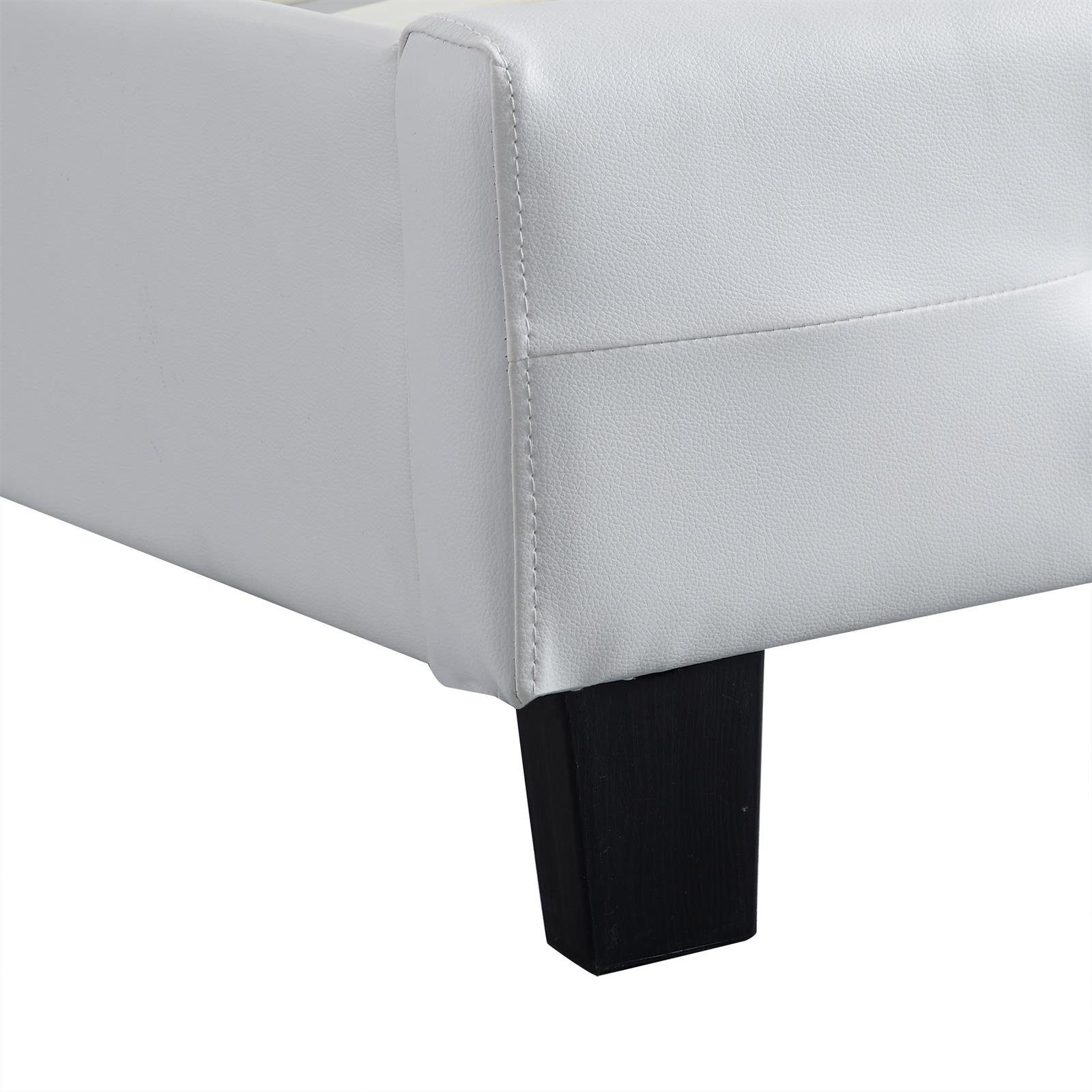 CARO-Möbel Polsterbett LIVERPOOL, Polsterbett Einzelbett Bettgestell Designbett 90x200 cm Lattenrost in