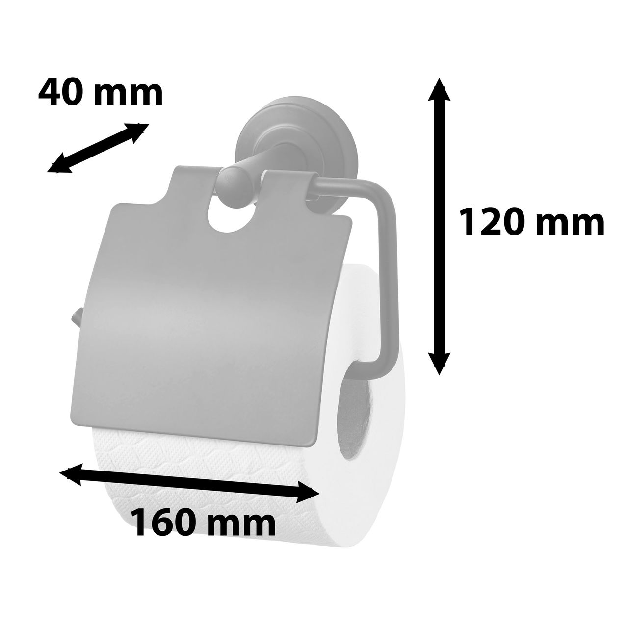 Weles AMARE Toilettenpapierrollenhalter mit Abdeckklappe, schwarz