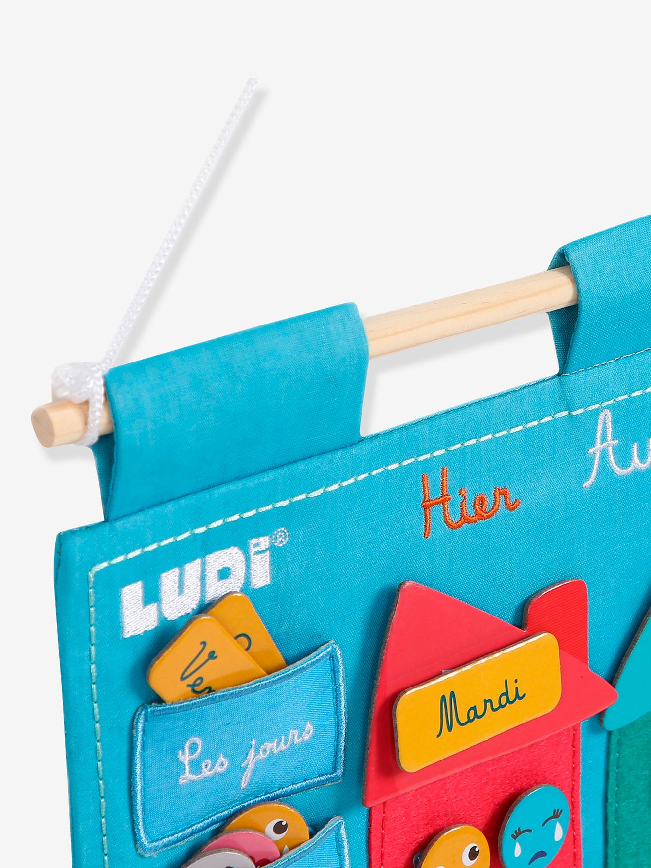 Ludi Kinder Lerntafel aus Stoff LUDI, Wochentage & Wetter - blau