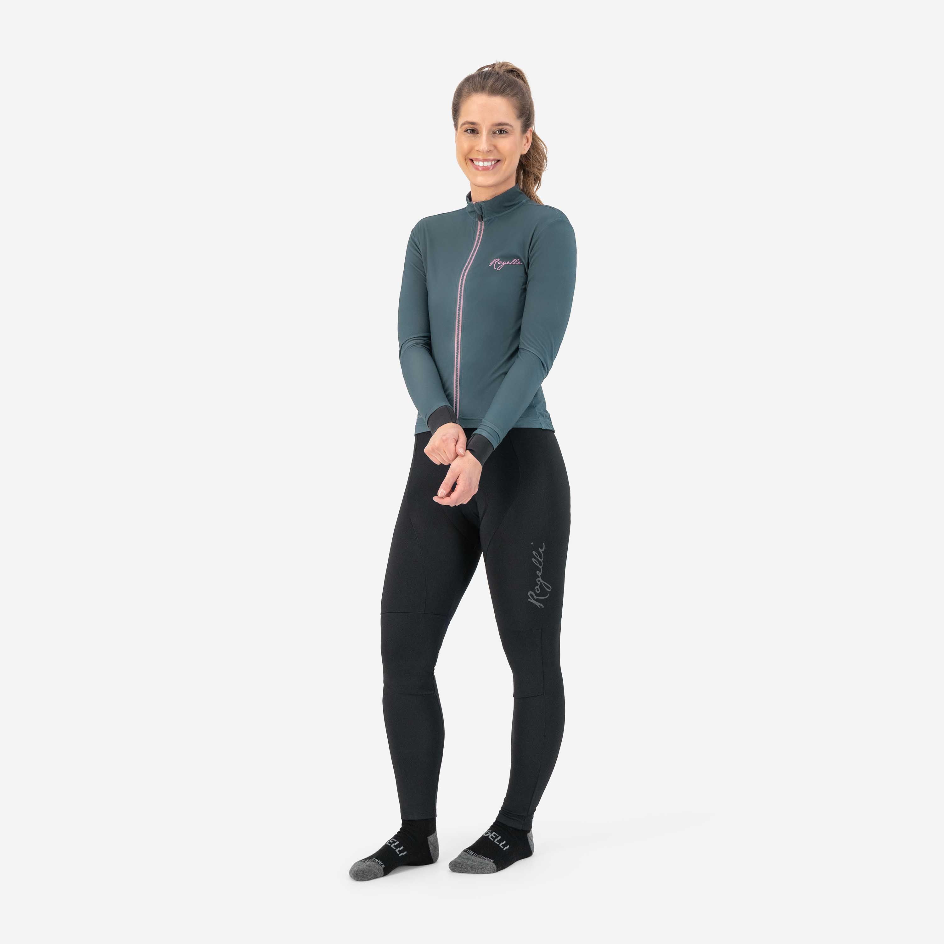 Rogelli Distance Grau/Rosa Damen Radtrikot Langarm