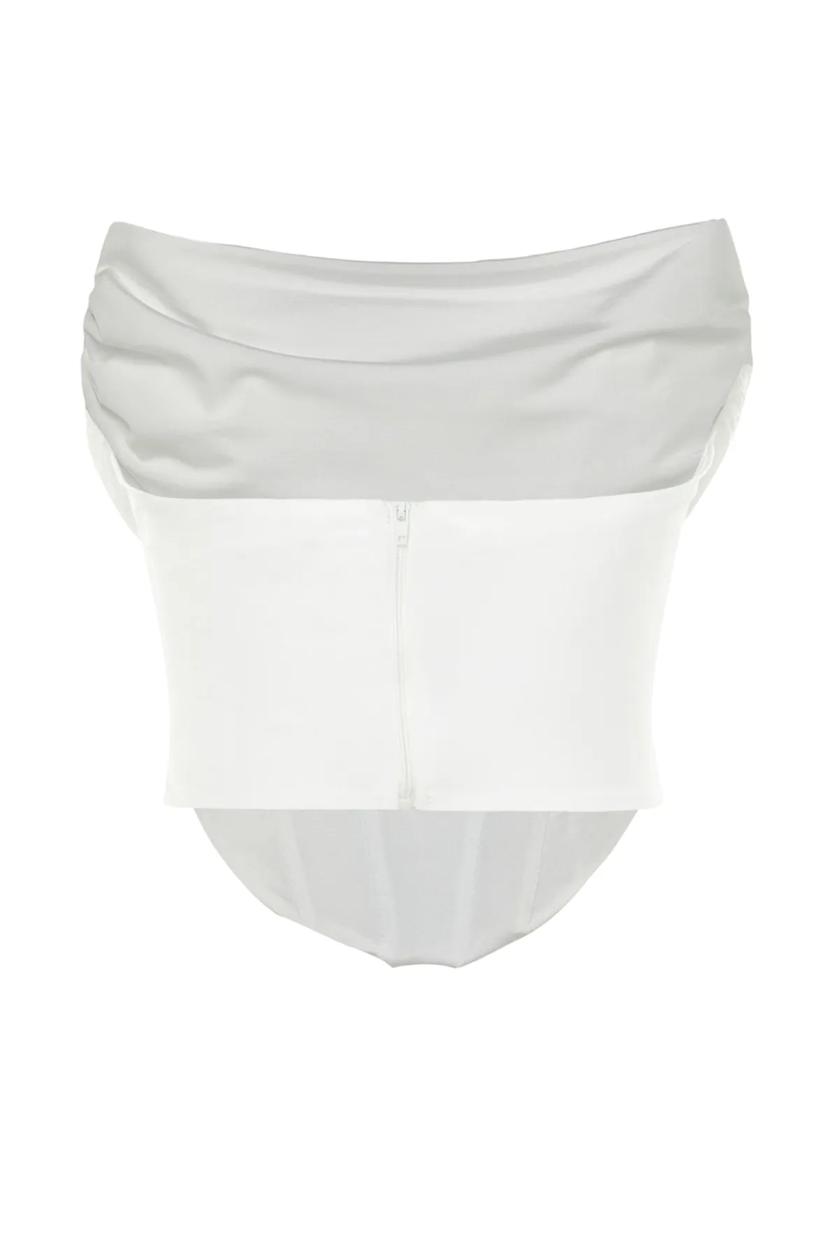 Trendyol Collection  Ecrufarbenes, detailliertes, gestricktes Satin-Bustier mit Bügeln TPRSS23BS00006