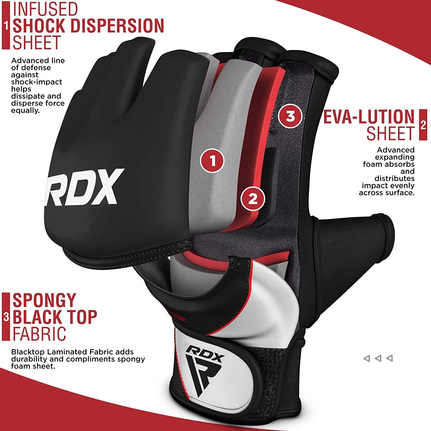 RDX Sports MMA-Handschuhe RDX Professionelle MMA Handschuhe, MMA Gloves Kampfsport Boxsack