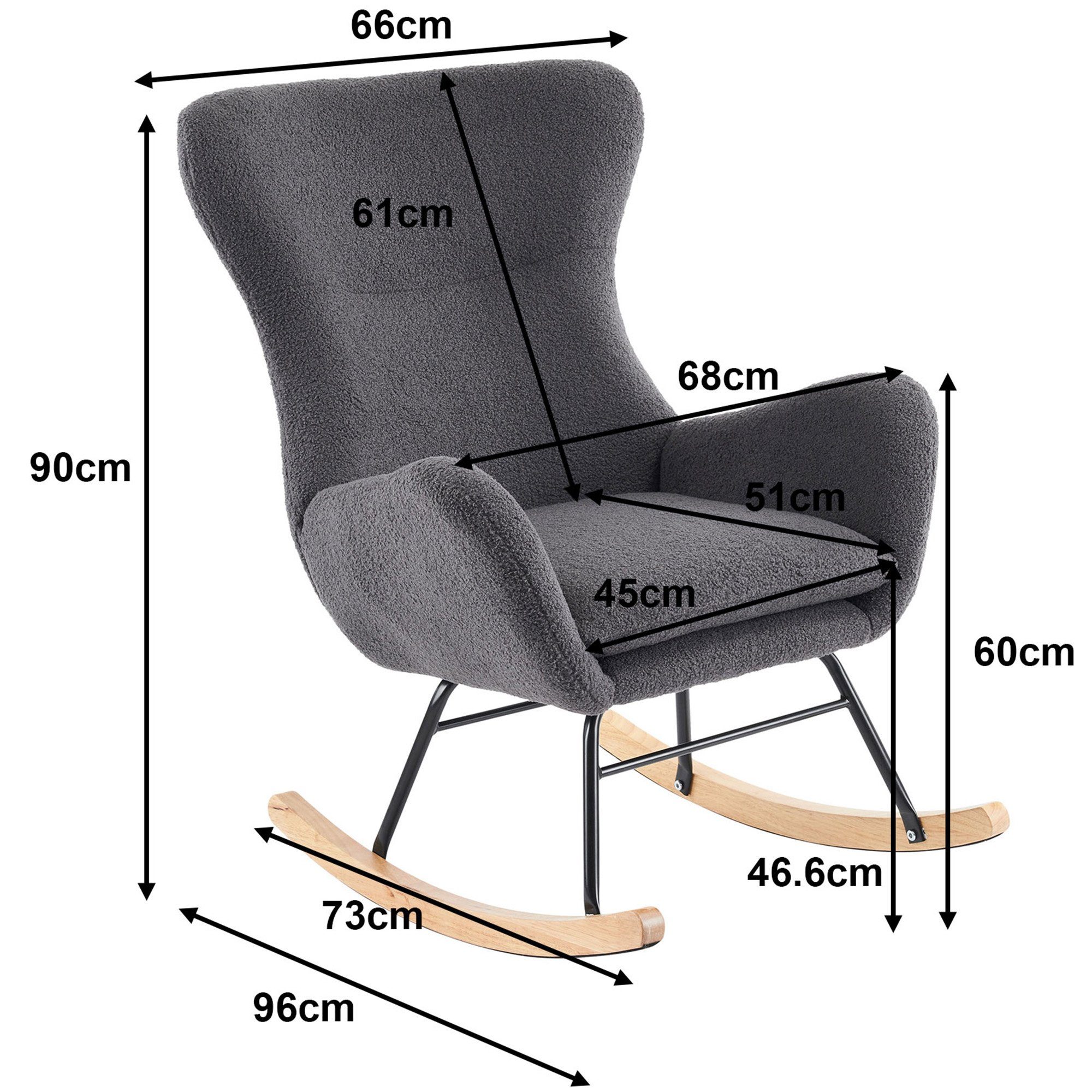 PFCTART Schaukelstuhl Wohnzimmer Schaukelstuhl, hohe Rückenlehne, Einzelsofa