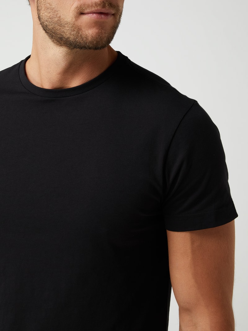 T-Shirt aus Baumwolle im 2er-Pack in schwarz