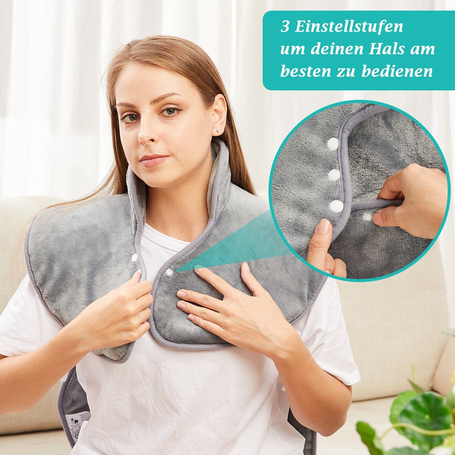 Mia&Coco Heizkissen Heizkissen für Rücken Schulter Nacken, Flauschig weiches Heizkissen in Wärmflaschenform
