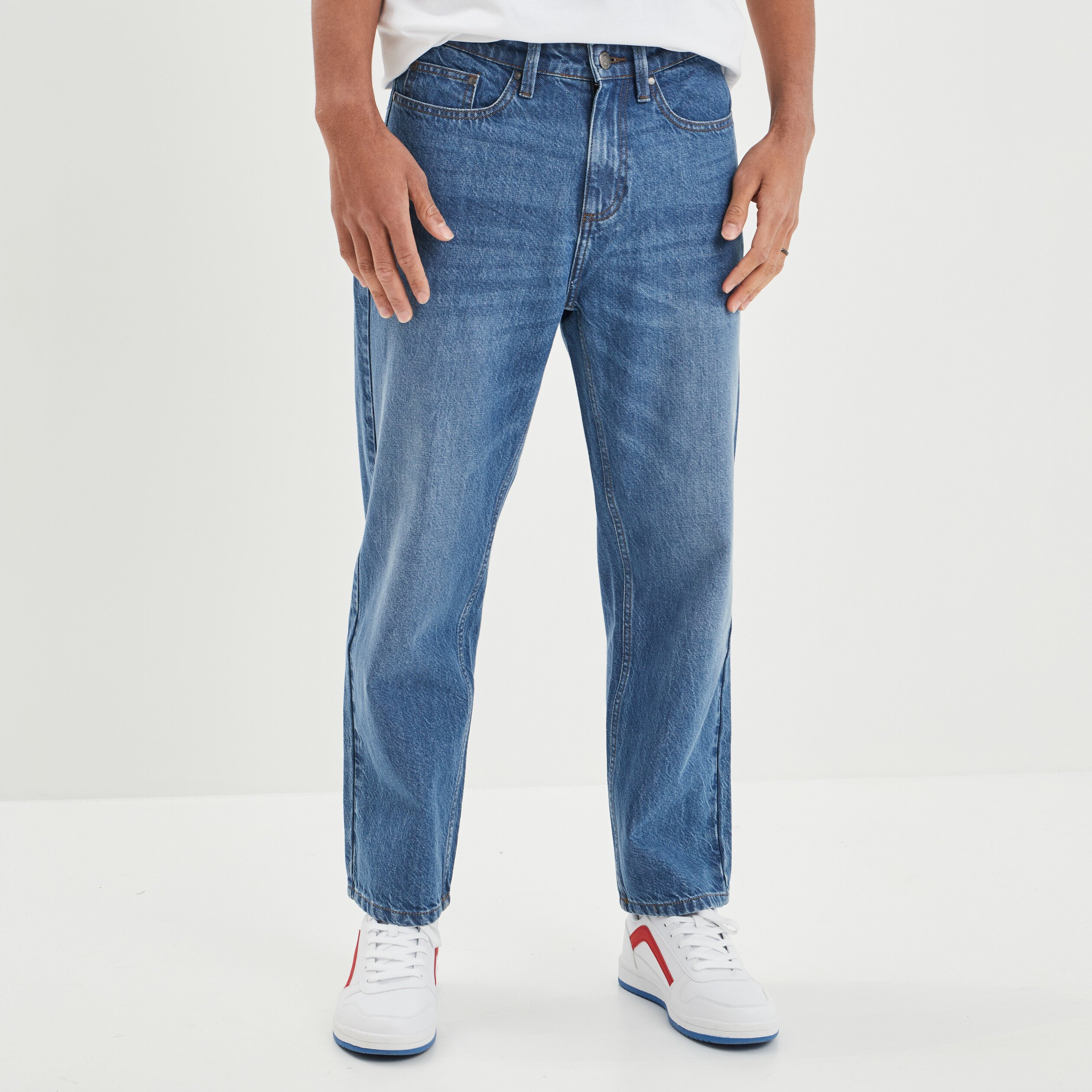 Jeans relaxed Creeks denim stone garçon | La Halle