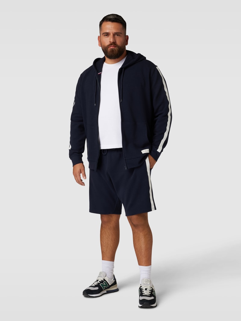 PLUS SIZE Sweatjacke mit Kapuze und Eingrifftaschen in marineblau