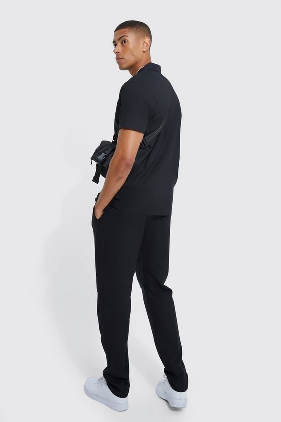 Kurzärmliges Stretch-Hemd & Slim-Fit Hose