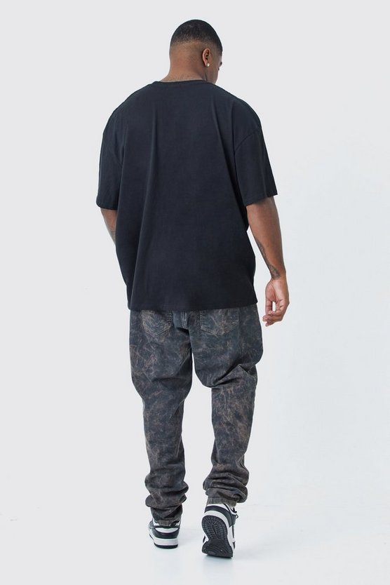 Plus Oversize T-Shirt mit Marmor Herz-Print