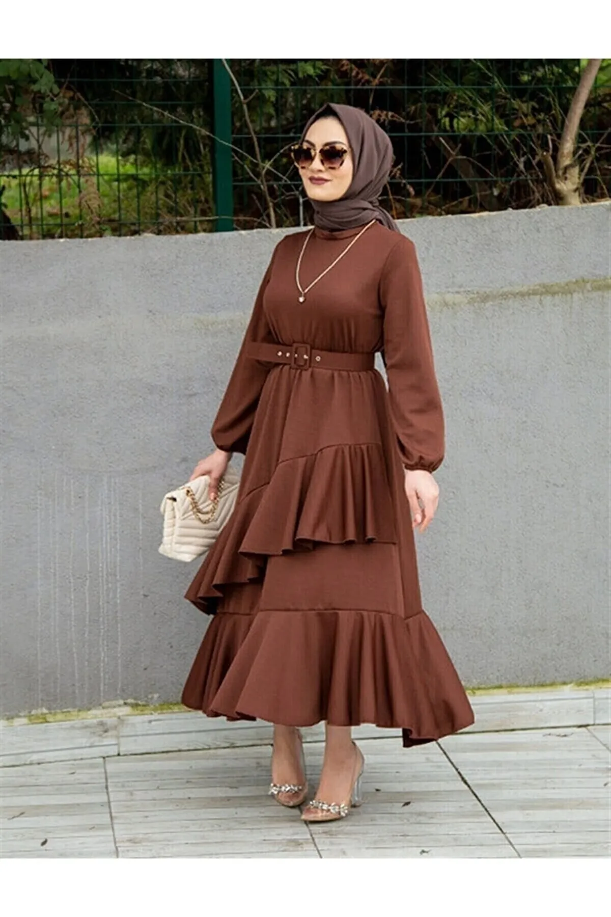 VOLT CLOTHİNG  Kleid - Braun - A-Linie