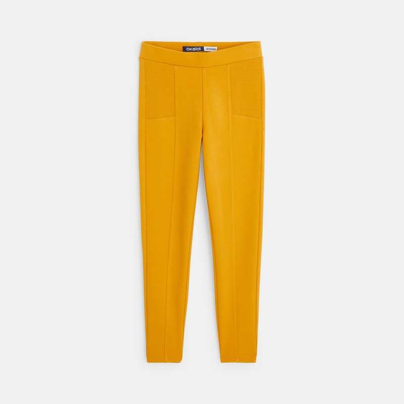 Leggings en jersey milano uni jaune fille