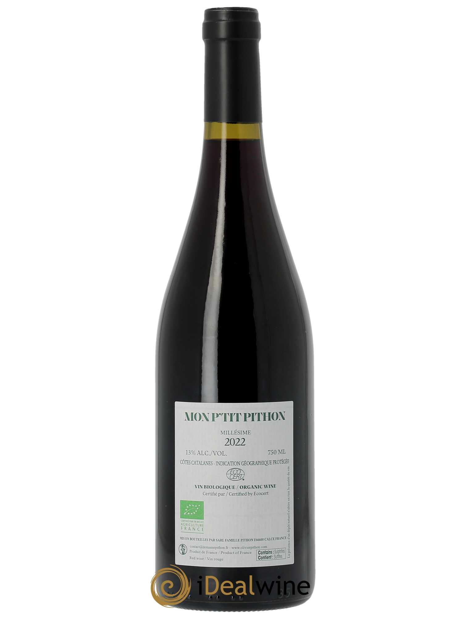 IGP Côtes Catalanes Olivier Pithon Mon P'tit Pithon  2022 - Lot de 1 Bouteille