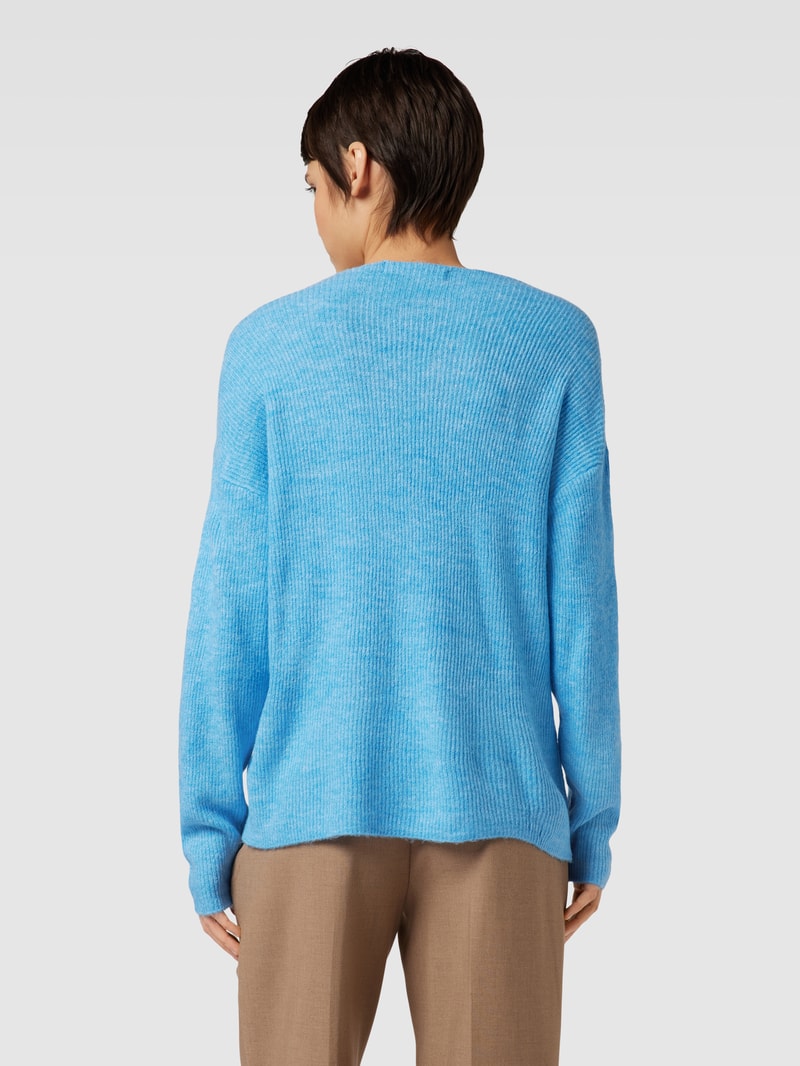 Strickpullover mit Strukturmuster Modell 'CREWLEFILE' in blau