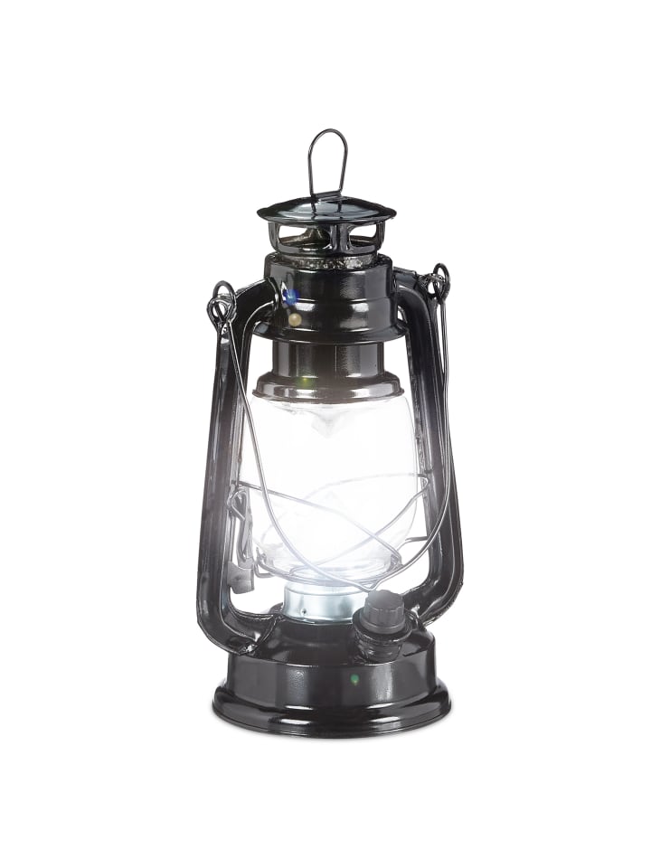 relaxdays Sturmlaterne LED in Schwarz - (B)15 x (H)24 x (T)11,5 cm günstig kaufen onesize