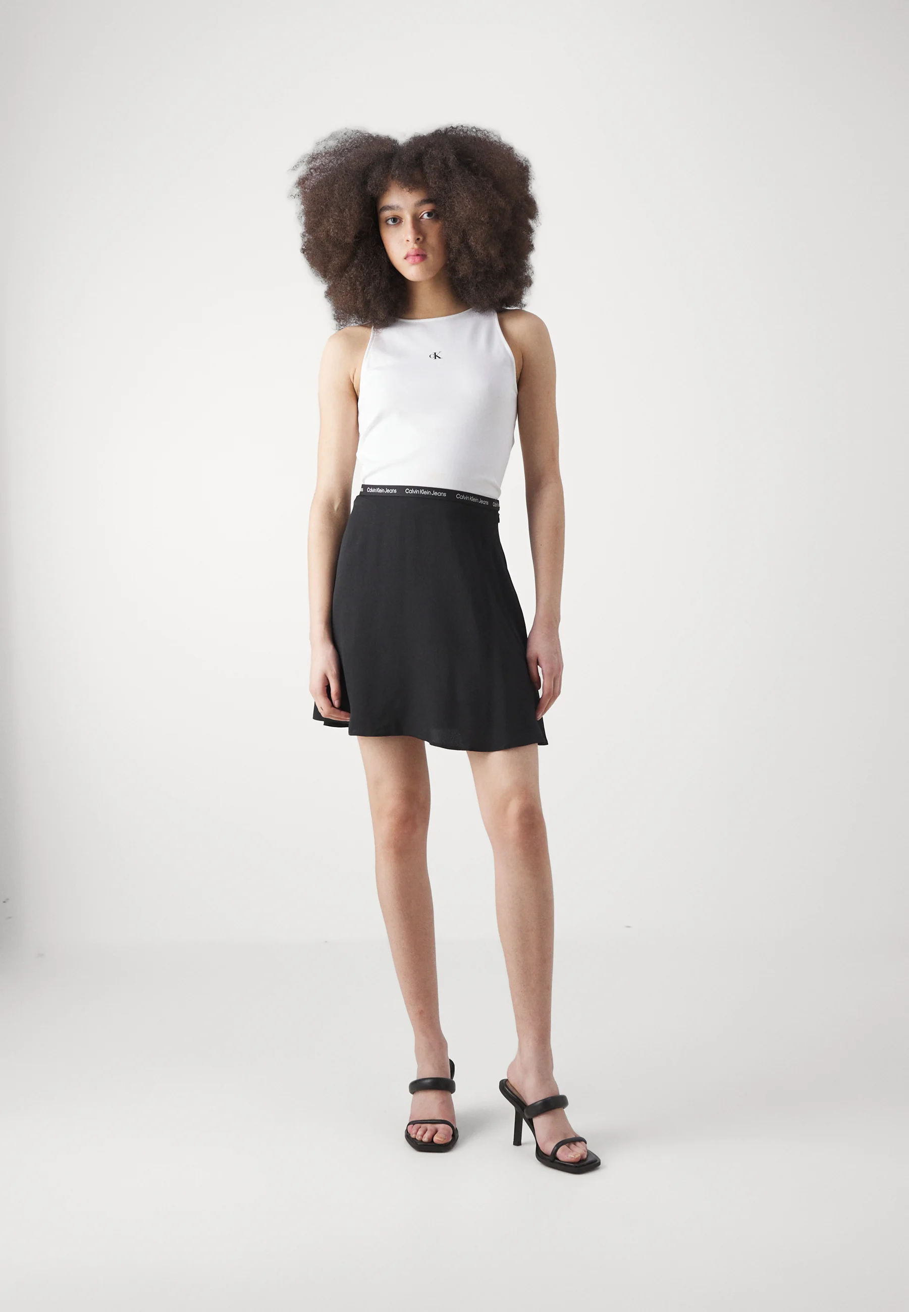 Calvin Klein Jeans LOGO ELASTIC SKIRT - Falda acampanada