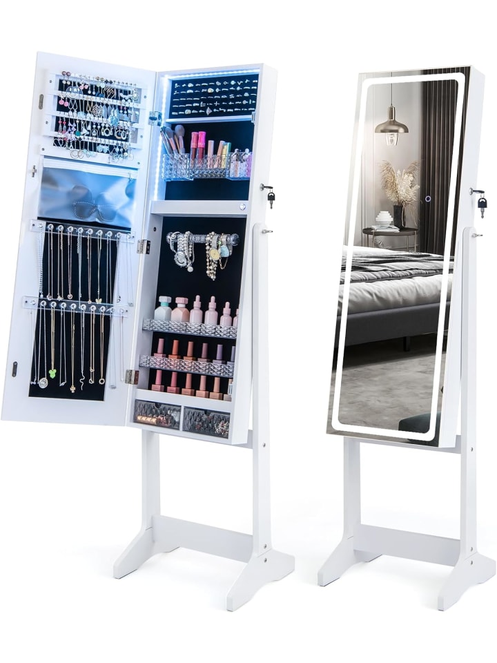 COSTWAY Schmuckschrank mit LED in Weiß günstig kaufen onesize
