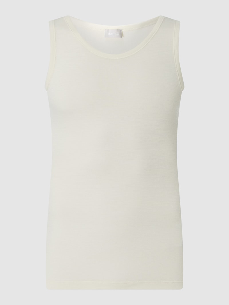 Tanktop aus Merinowoll-Seide-Mix in ecru