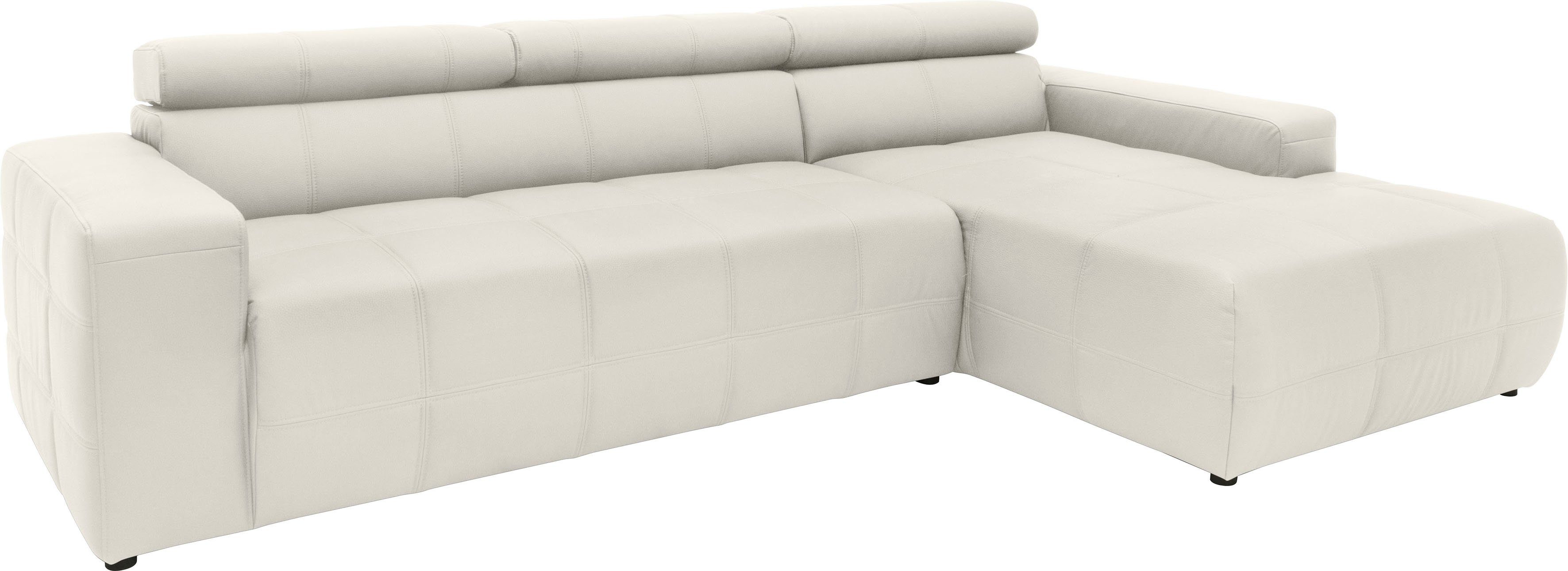 DOMO collection Ecksofa Brandon, mit Kopfteilverstellung, wahlweise Sitztiefenverstellung, auch in Cord