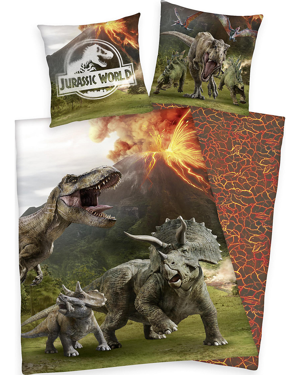 Jurassic World Bettwäsche, Renforcé, 135x200 + 80x80cm