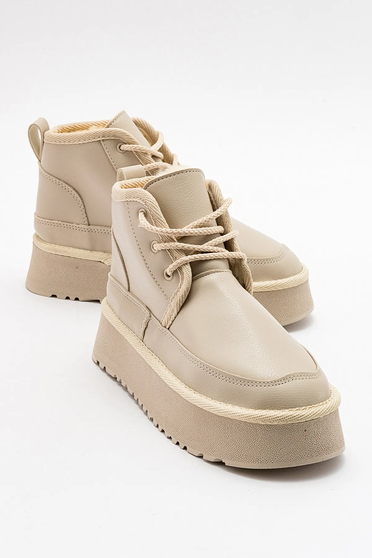 LuviShoes  Stiefelette - Beige - Flacher Absatz