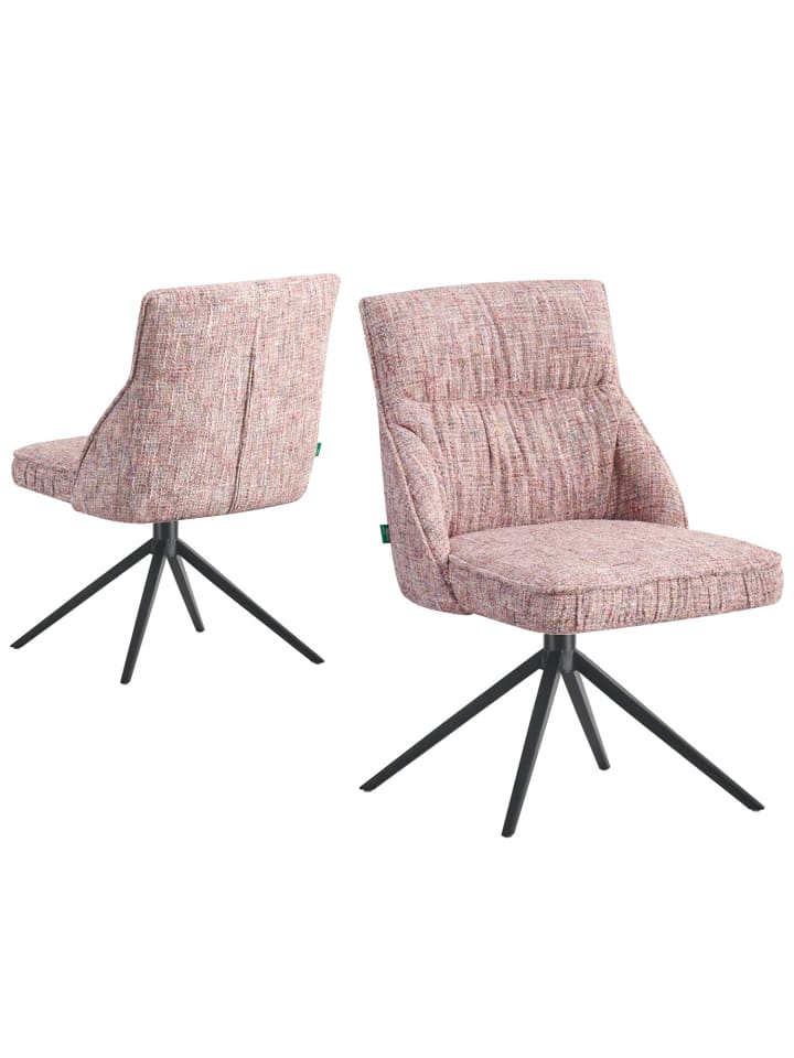 DUBI Möbel 2er-Set: Drehstuhl MIRELA in Rosa - (B)49 x (H)84 x  (T)62 cm günstig kaufen onesize