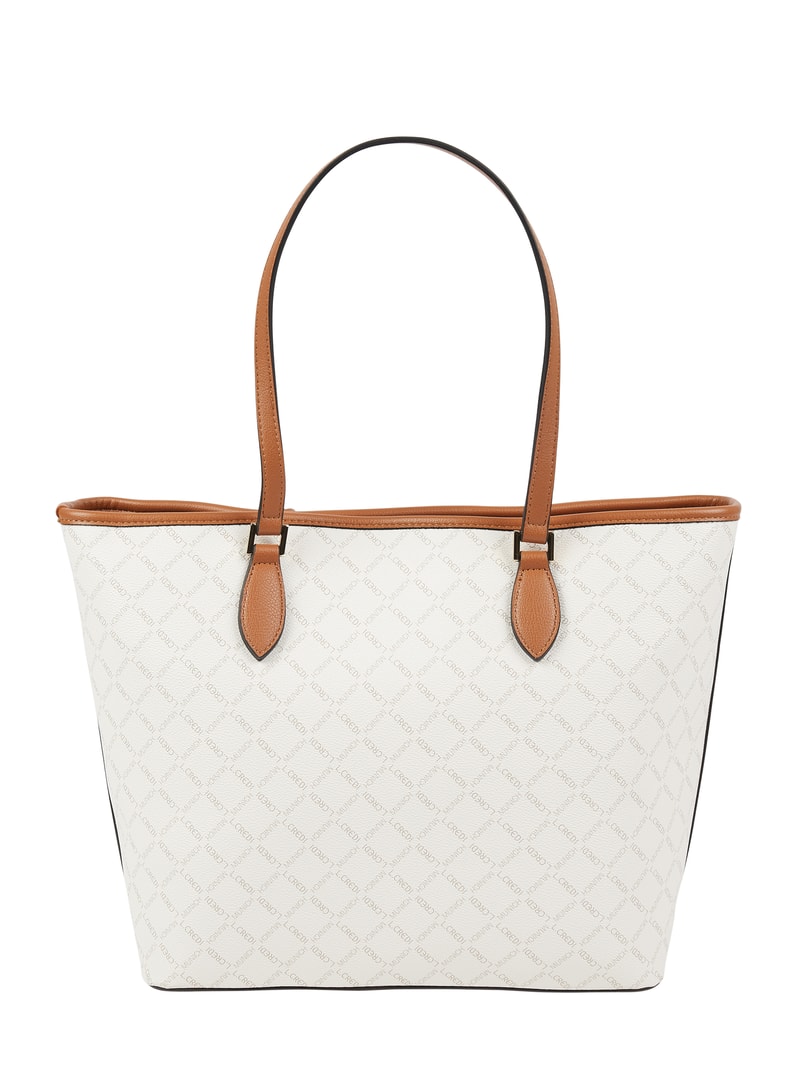 Shopper mit Logo-Muster in weiß