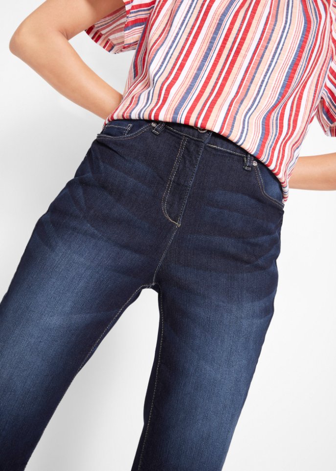 Stretch-Jeans-Bermuda mit Bequembund