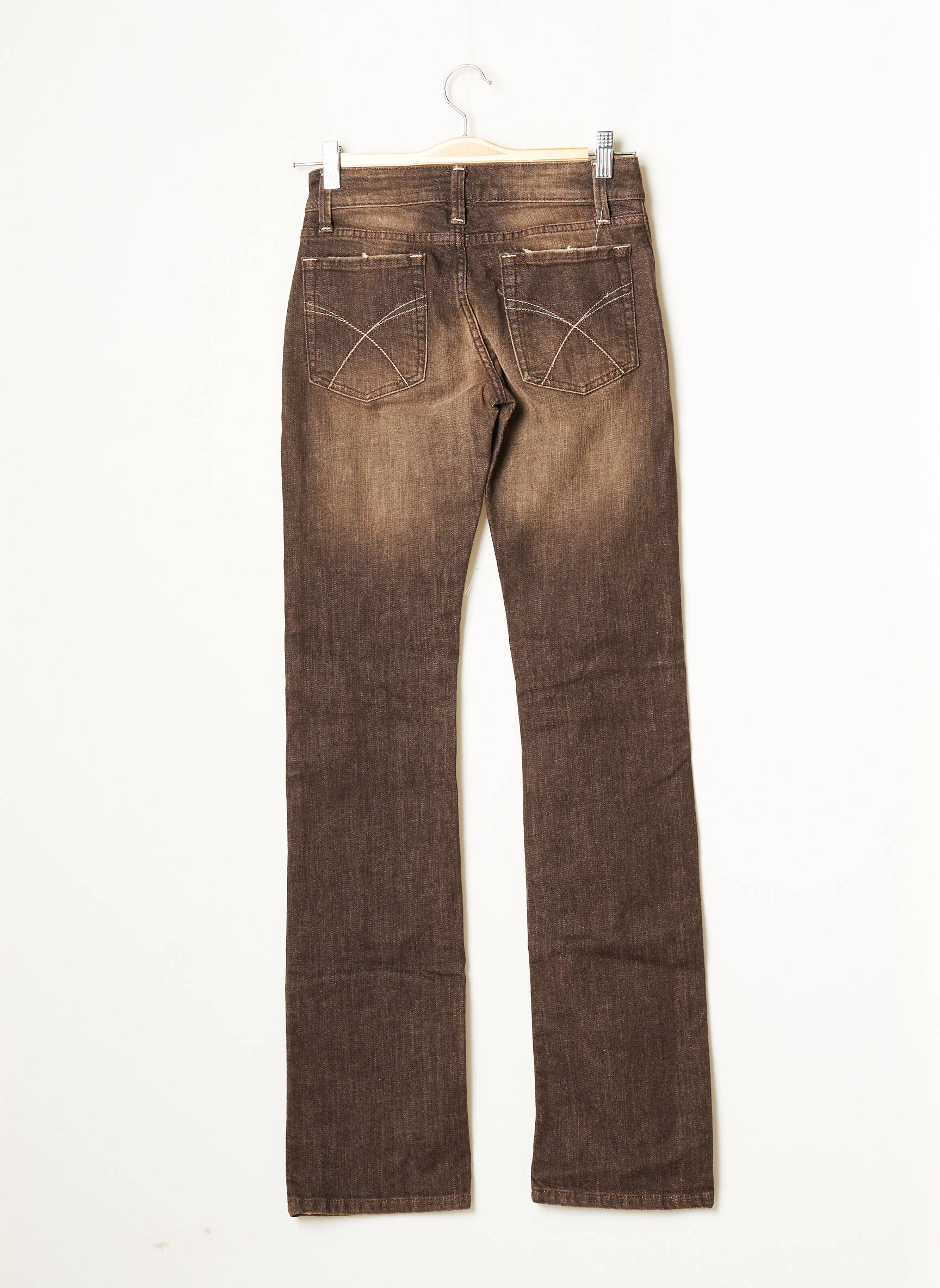 Teenflo Jeans Coupe Droite Femme couleur marron