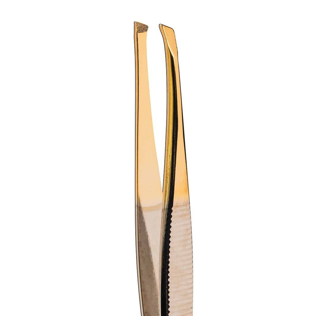 Pinzette Gold-Edition „Shine“. schräg. 9 cm