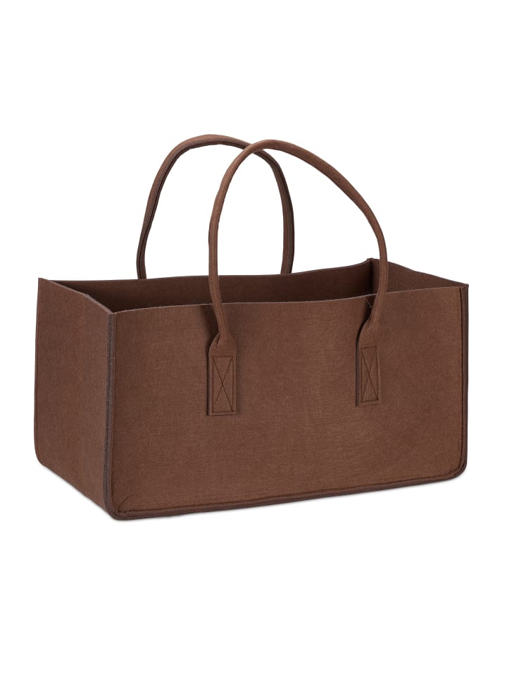 relaxdays Kaminholztasche in Braun günstig kaufen onesize