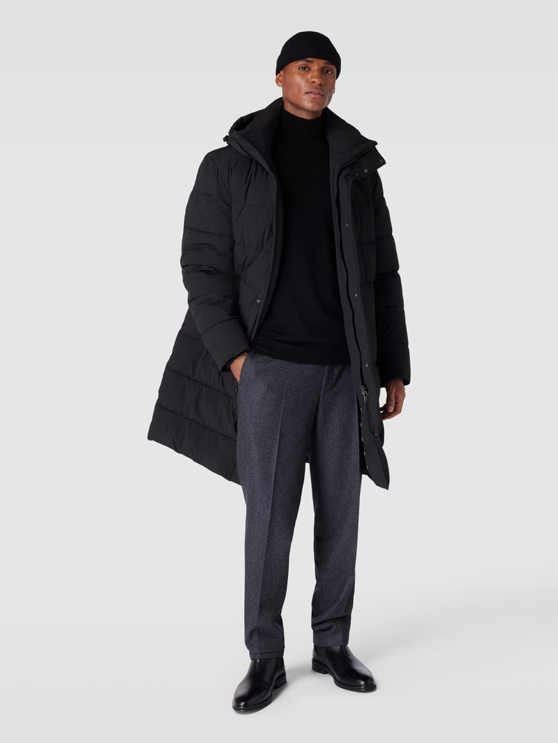 Steppjacke in unifarbenem Design Modell 'Winston' in schwarz