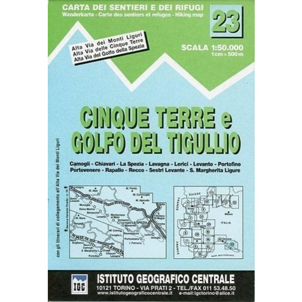 IGC Italien 1 : 50 000 Wanderkarte 23 Golf del Tigullio - Wanderkarte