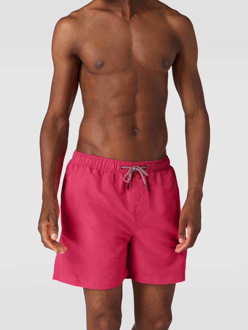 Badehose mit Logo-Stitching in pink