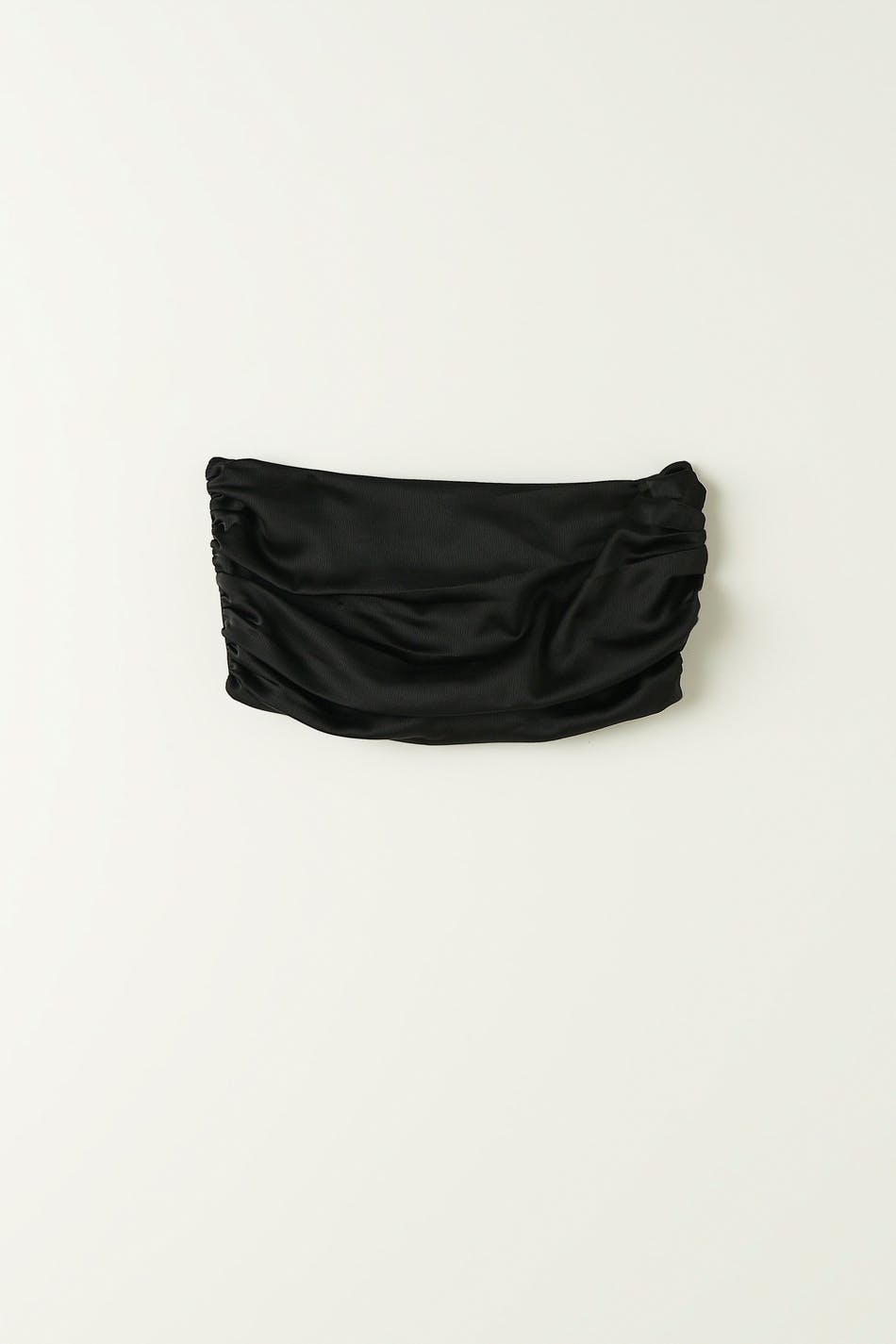 Pleated satin tube top