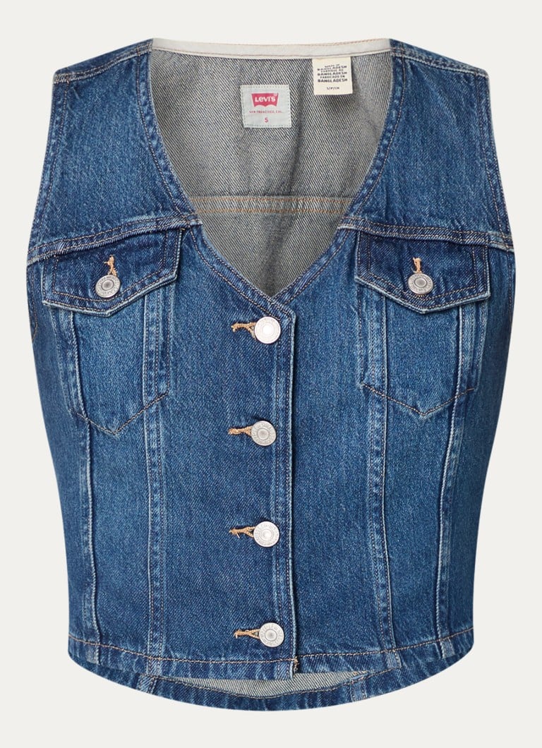 Gilet corto in denim Levi's con tasche sul petto