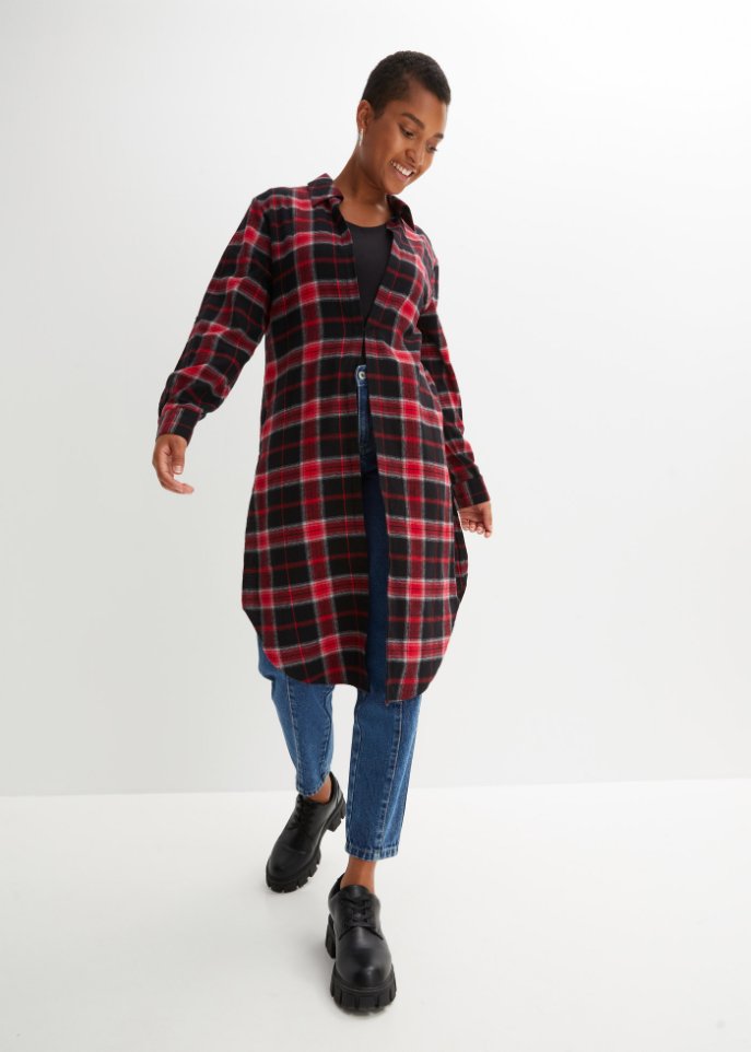 Longbluse mit seitlichen Schlitzen